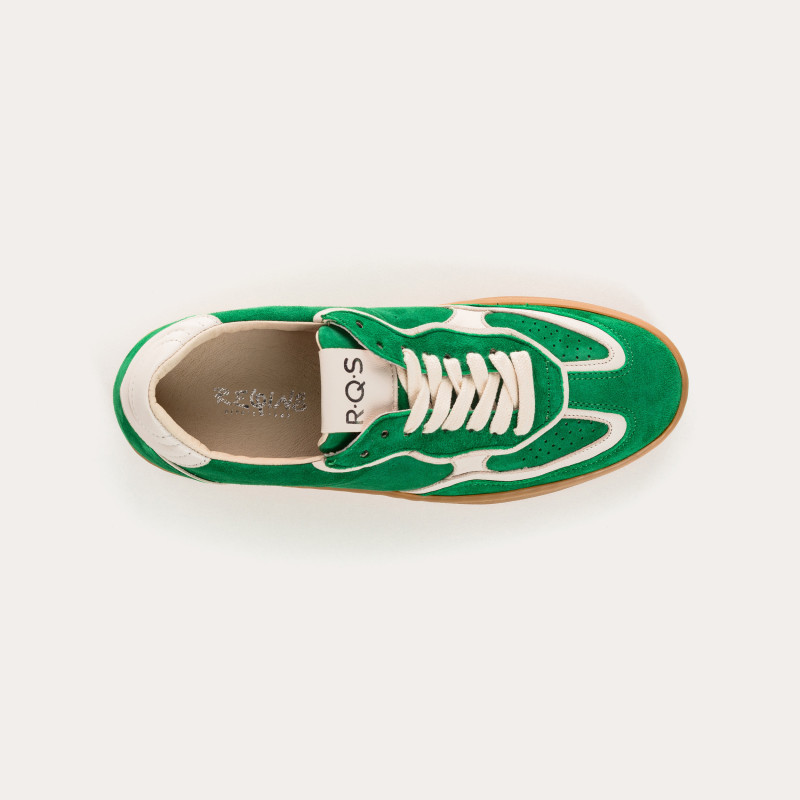 Sneakers for women with suede laces and smooth leather