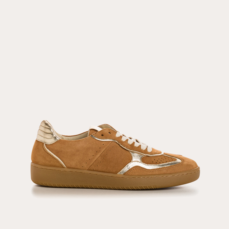 Sneakers for women with suede laces and smooth leather