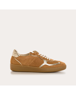 Sneakers for women with suede laces and smooth leather