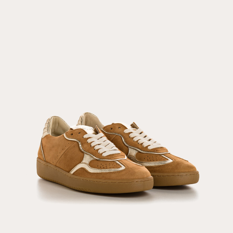 Sneakers for women with suede laces and smooth leather
