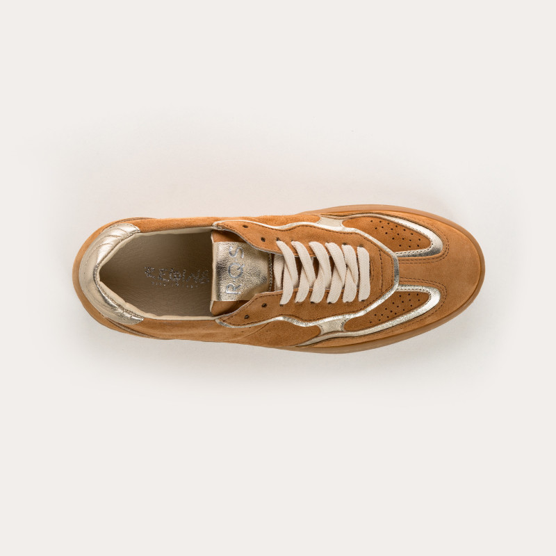 Sneakers for women with suede laces and smooth leather