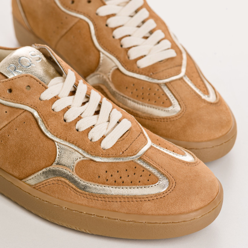 Sneakers for women with suede laces and smooth leather