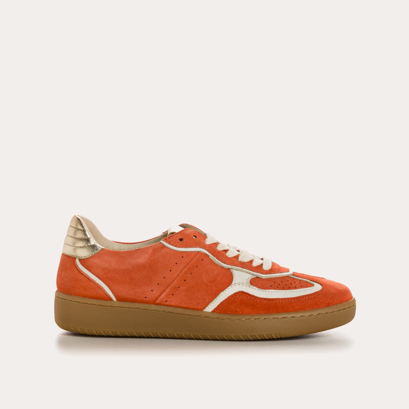 Sneakers for women with suede laces and smooth leather