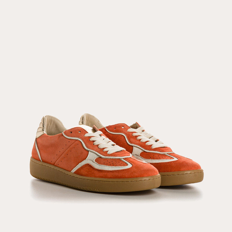 Sneakers for women with suede laces and smooth leather