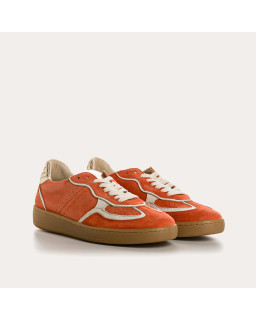 Sneakers for women with suede laces and smooth leather