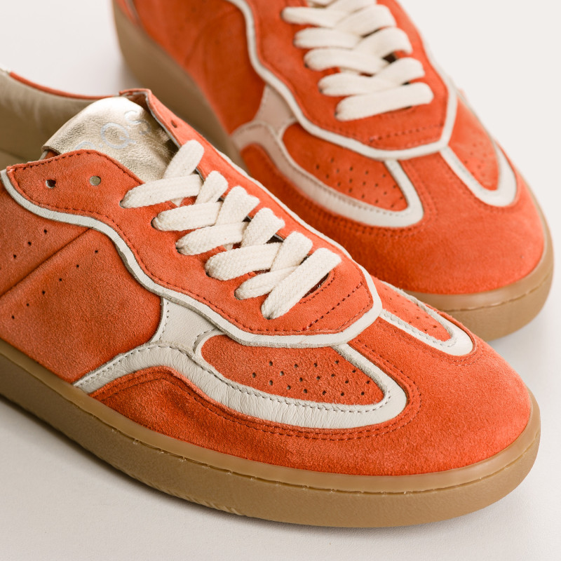 Sneakers for women with suede laces and smooth leather