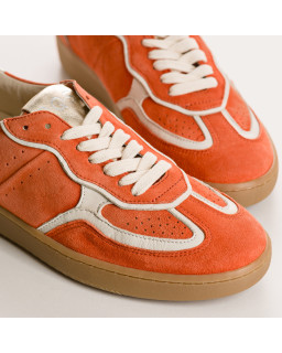 Sneakers for women with suede laces and smooth leather