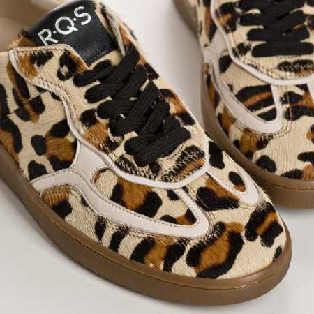 BASKETS ATHENA CUIR LEOPARD