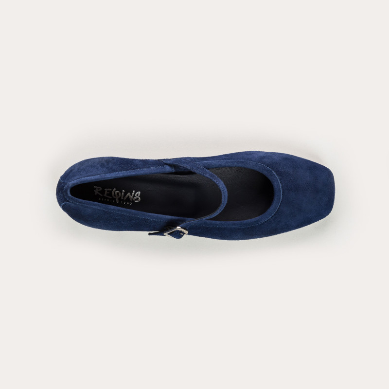 Kelly Brown Heel Mary Janes in Suede