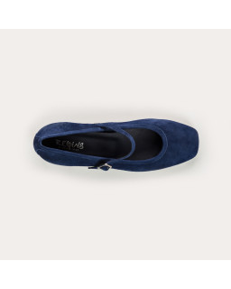 Kelly Brown Heel Mary Janes in Suede