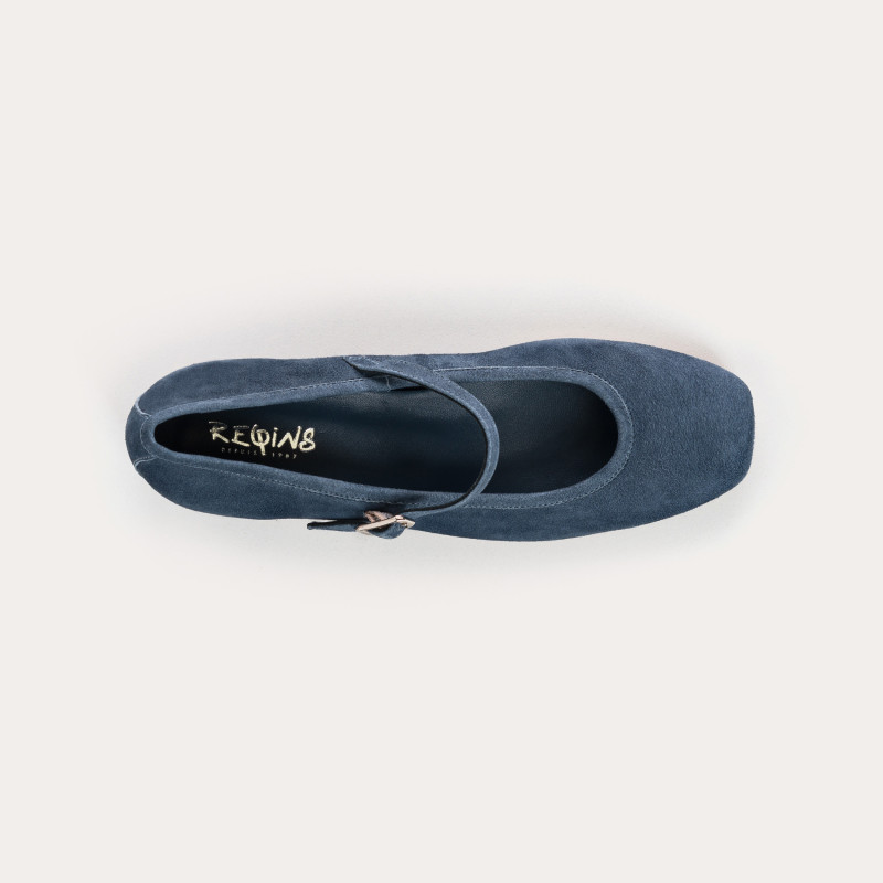 Kelly Brown Heel Mary Janes in Suede