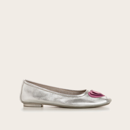 Ballerines Holove en cuir métallisé avec motif cœur | Reqins