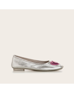 Ballerines Holove en cuir métallisé avec motif cœur | Reqins