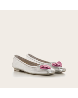 Ballerines Holove en cuir métallisé avec motif cœur | Reqins