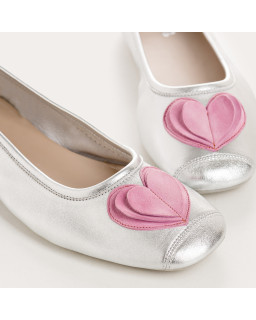 Ballerines Holove en cuir métallisé avec motif cœur | Reqins