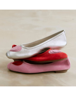 Ballerines Holove en cuir métallisé avec motif cœur | Reqins