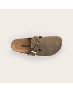 Mules Medina en cuir velours à boucles | Reqins