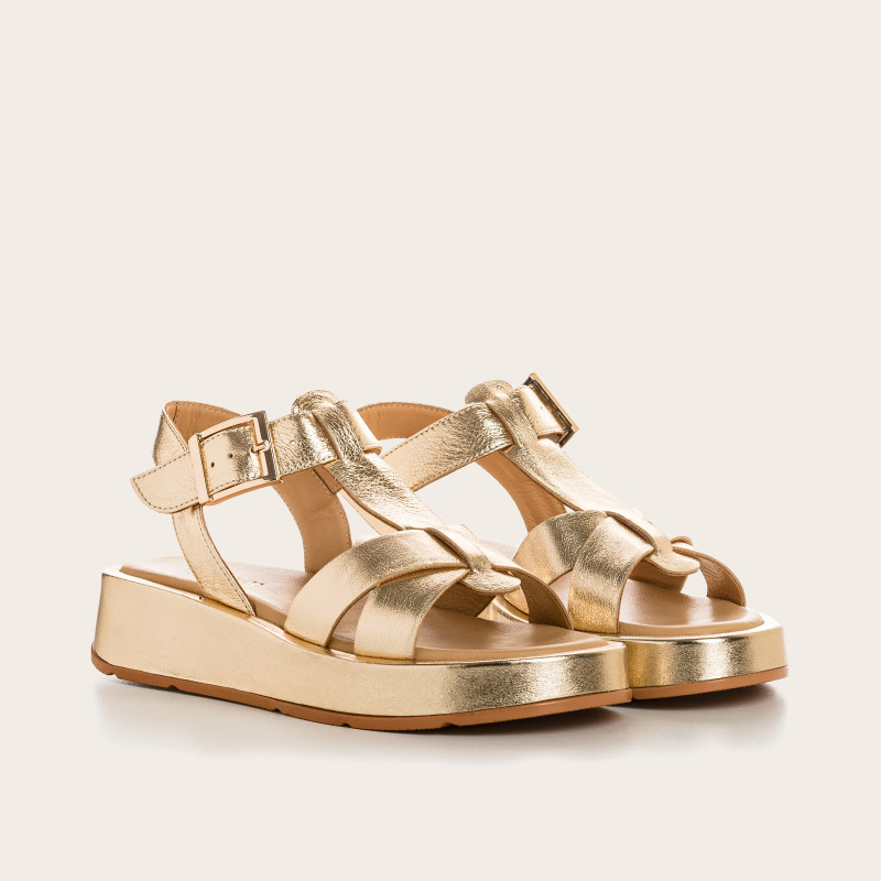 WANDA METALLICS WEDGE SANDALS | Reqins