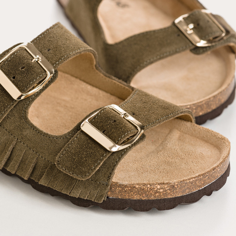 Nilah velvet leather sandals | Comfort & Elegance - Reqins