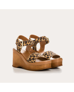 Laos Sandals Leather Leopard Leopard - Reqins