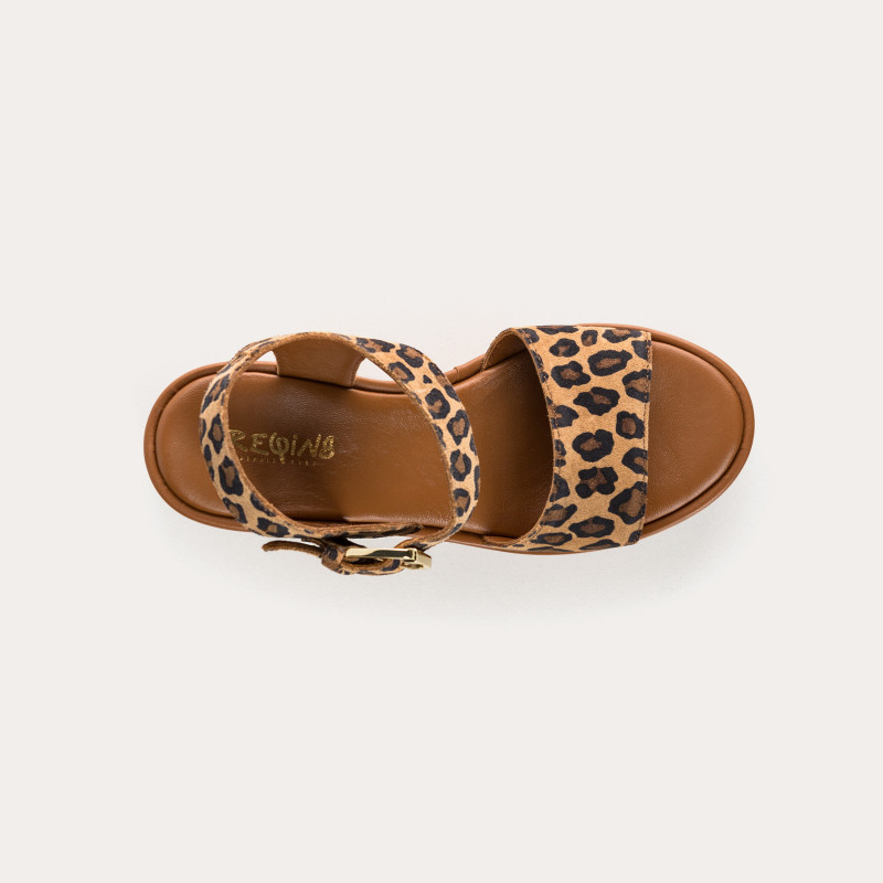 Laos Sandals Leather Leopard Leopard - Reqins