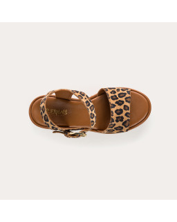 Laos Sandals Leather Leopard Leopard - Reqins