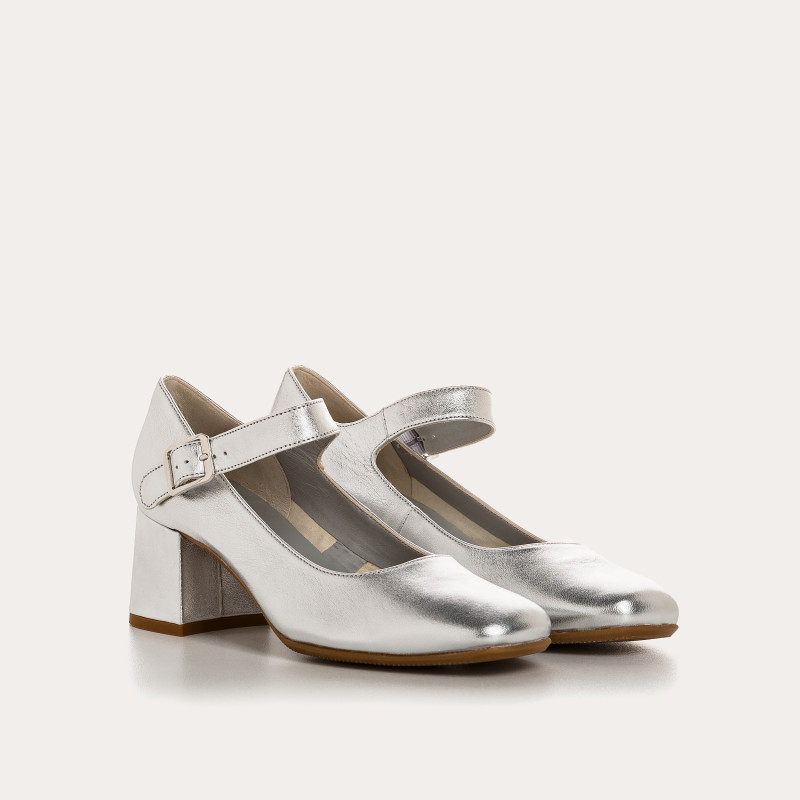 Emparpins Mary Janes Woman Shine Metallic Leather - Galante | Reqins