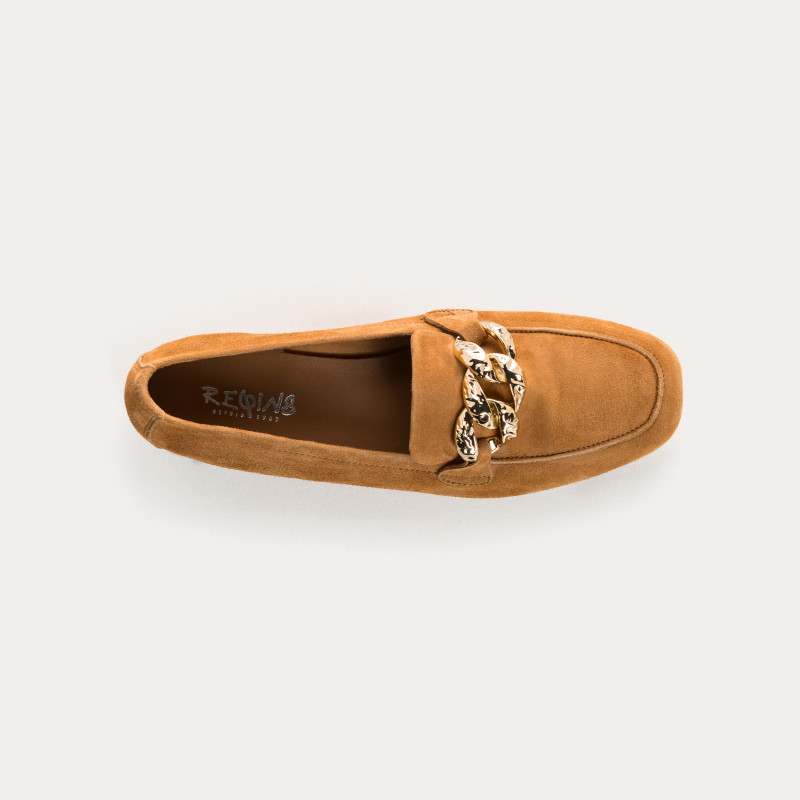 Hilda leather moccasins velvet | Elegance & Comfort - Reqins