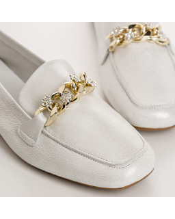 Brushed leather women's moccasins - HISAE model | Reqins