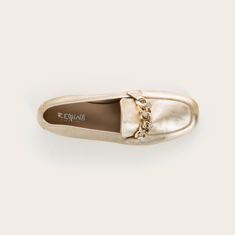 Golden Hisae Loafers - Elegance & Comfort | Reqins