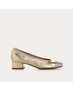 Ballerines à Talons Kana Nacré Femme - Élégance et Confort en Cuir