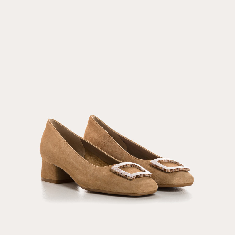 Kimbo Heel Ballerinas - Women's Suede Shoes | Reqins