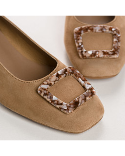 Ballerines à talons KIMBO - chaussures cuir velours femme | REQINS