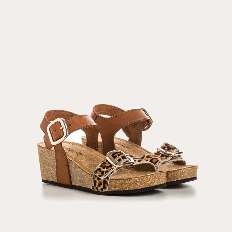 Leather Leopard Queen Sandals - Reqins
