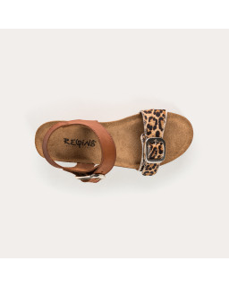 Leather Leopard Queen Sandals - Reqins