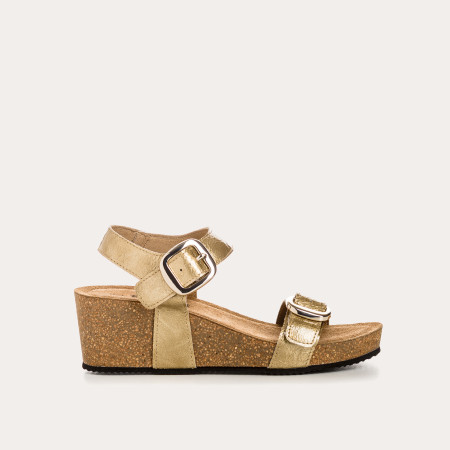 Queen Sandals with Wedged Heels | Grained Polish Leather - Reqins