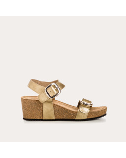 Queen Sandals with Wedged Heels | Grained Polish Leather - Reqins