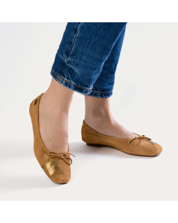 Hello Velvet Leather Ballerinas with Star