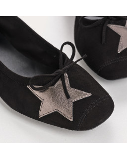 Ballerines Hello en cuir velours à étoile | Reqins