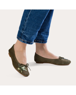 Ballerines Hello en cuir velours à étoile | Reqins