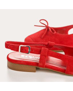 Ballerines slingback Circee noir en cuir velours | Reqins