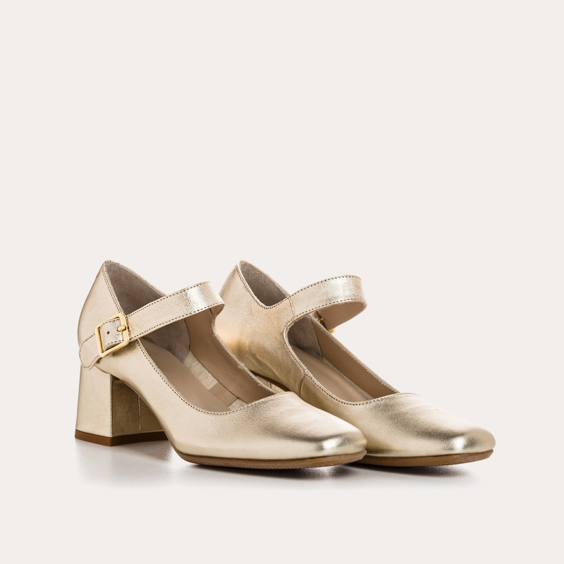 Emparpins Mary Janes Woman Shine Metallic Leather - Galante | Reqins