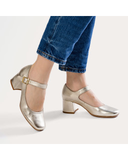Emparpins Mary Janes Woman Shine Metallic Leather - Galante | Reqins
