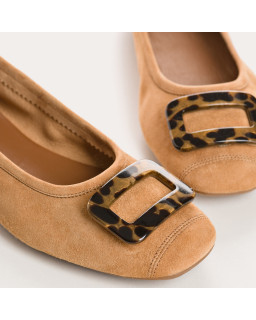 Ballerines Halmane en cuir velours | Reqins