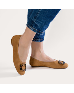 Ballerines Halmane en cuir velours | Reqins