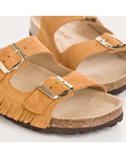 Nilah velvet leather sandals | Comfort & Elegance - Reqins