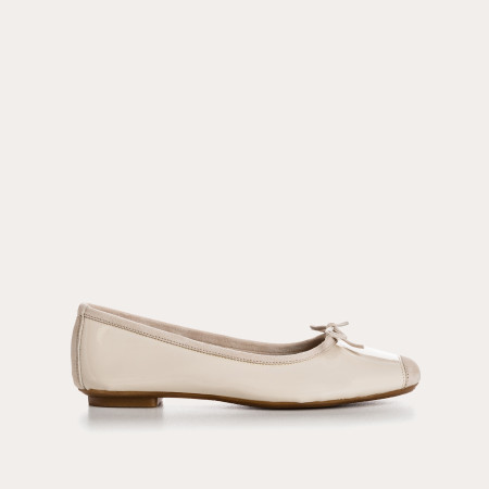 Harmony square-tipped leather ballerinas