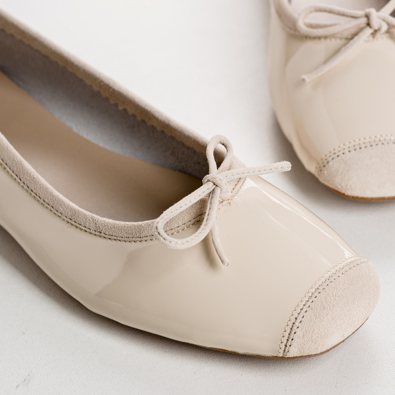 Harmony square-tipped leather ballerinas