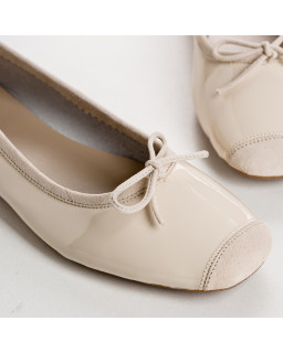 Harmony square-tipped leather ballerinas