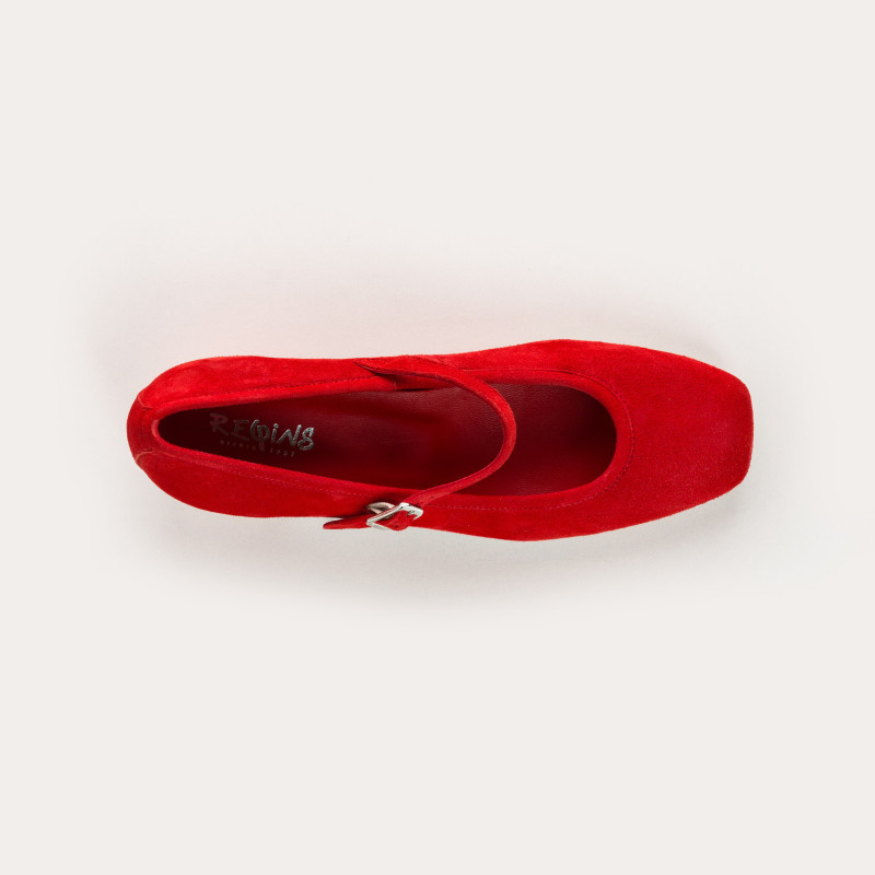 Kelly Brown Heel Mary Janes in Suede